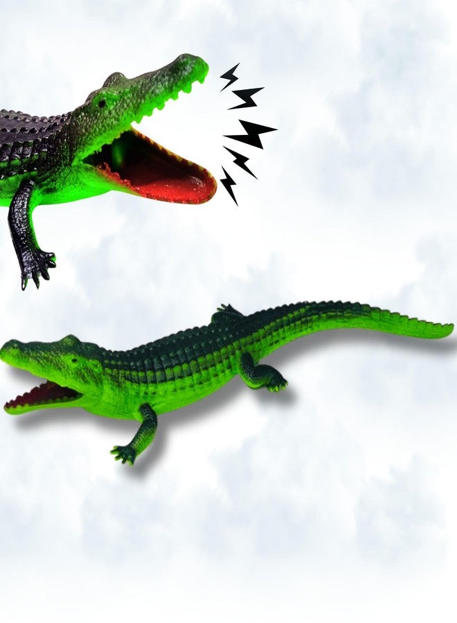 Mallexo Realistic Rubber Crocodile Toy with Chu-Chu Sound Detailed Reptile Action Figure Big Size Wild Animal MagarMachh Animals Figurine Showcase Display Model Cold Blooded Animals Set - Image 1